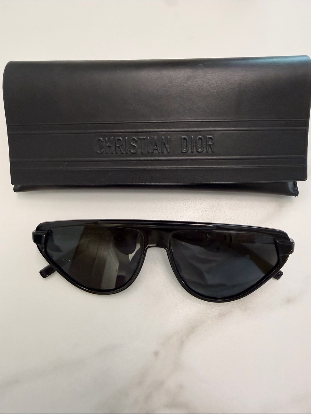 Dior Black Cat-Eye Sunglasses with Matching Black Case